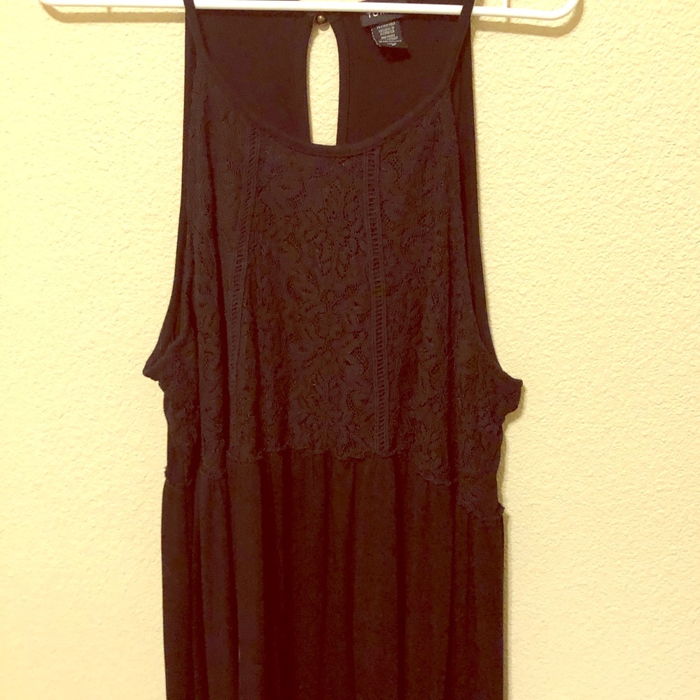 Elegant black lace tunic tank